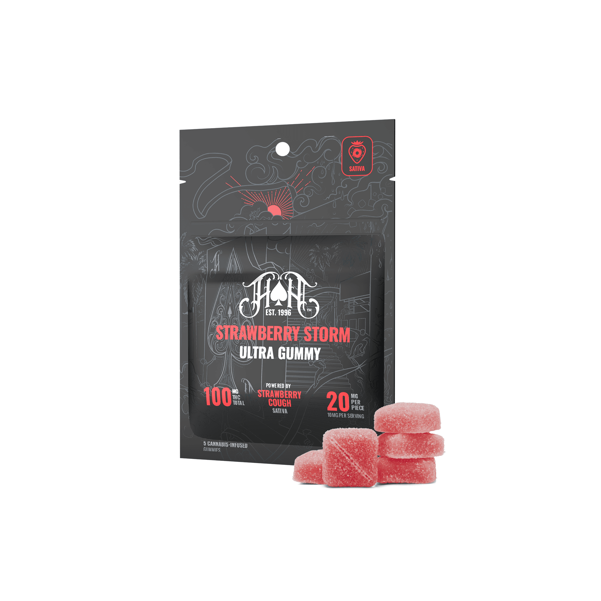Strawberry Storm | Ultra Gummies | 20mg/ea = 100mg product photo