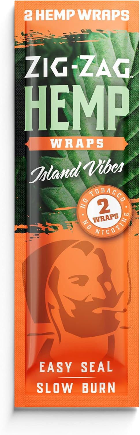 ZIG-ZAG Hemp Wras- Island Vibes (2 Wraps Per Pack) 100% Natural, Slow-Burning product photo