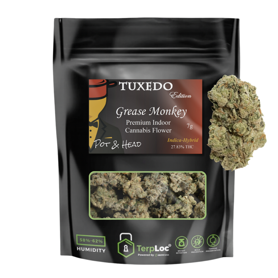 Grease Monkey Indica Tuxedo Edition Flower 7 Grams product photo