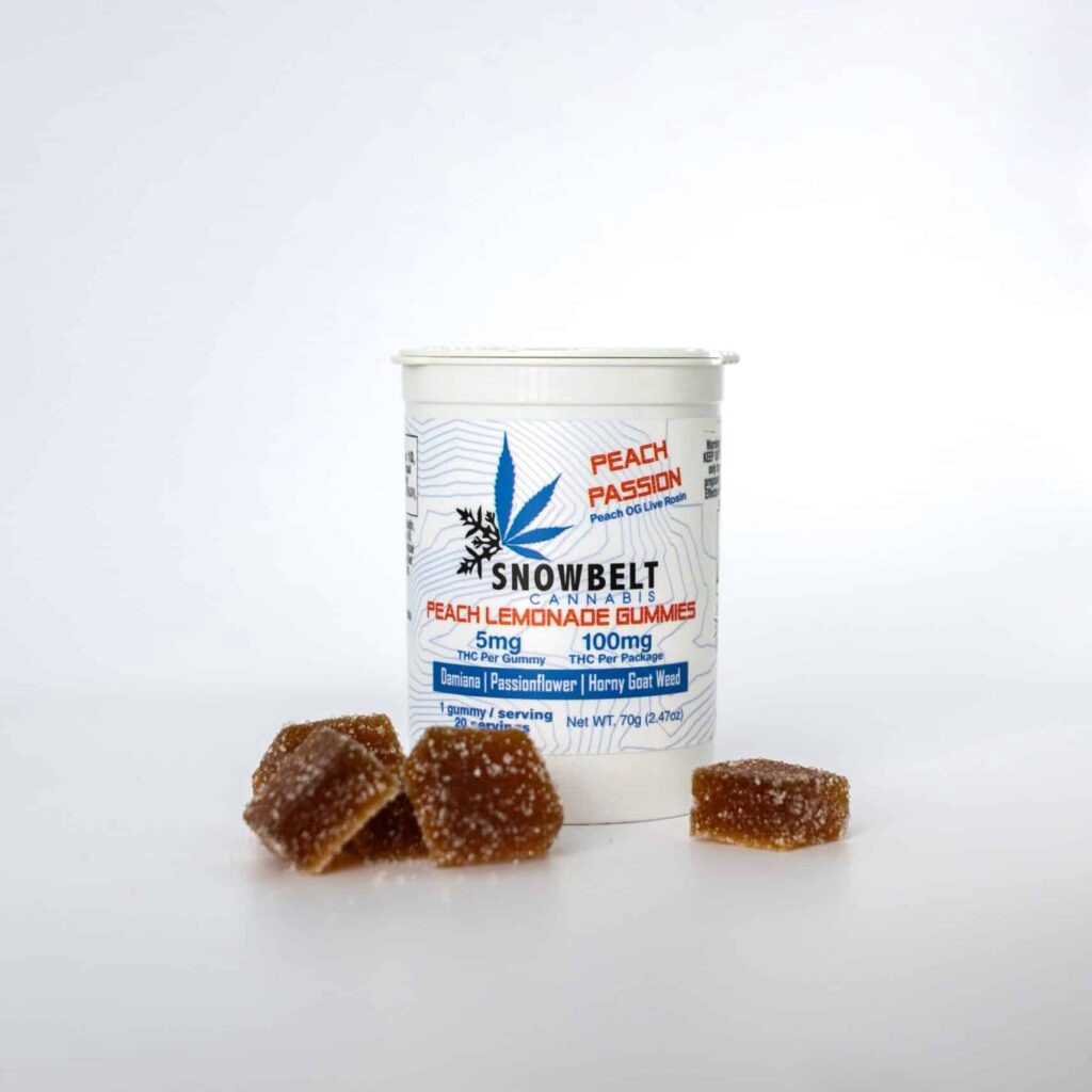 Peach Passion 20 Sativa Gummies 5mg/ea = 100mg product photo