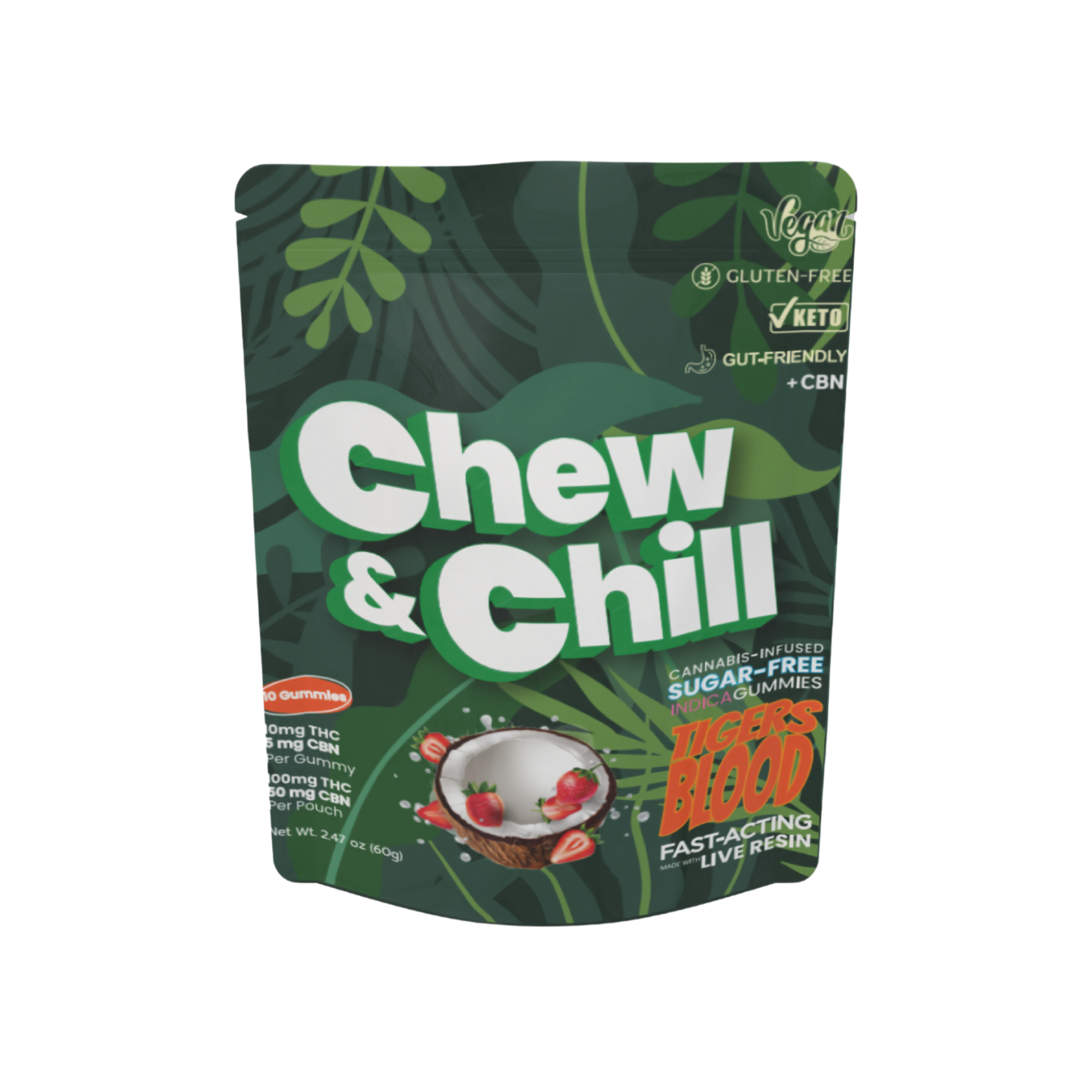 Tiger Blood Chew & Chill *Sugar Free* Gummies (Taste Good & Melts In Your Mouth) product photo